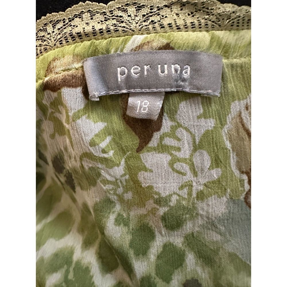 Marks and Spencer Per Una Green Boho Floral Sheer Lightweight Blouse Size 18 - Picture 6 of 6